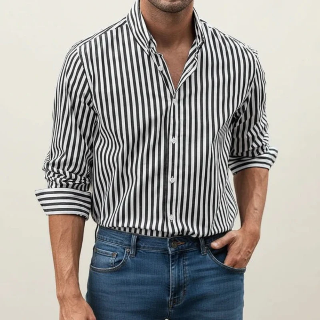 Anton | Herren Hemd Streifen Design Sommer – Gestreiftes Herrenhemd Casual 2026