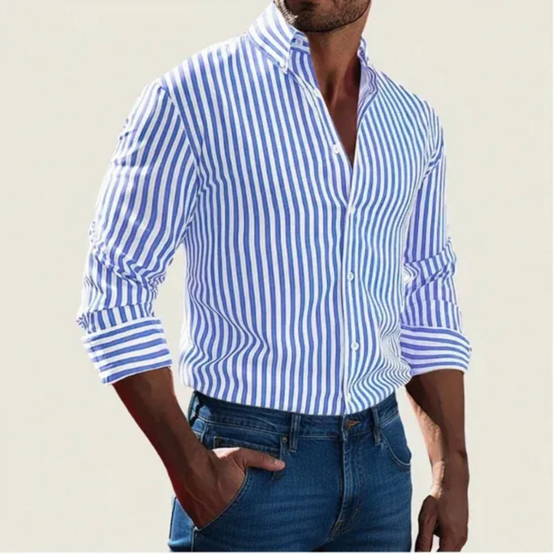 Anton | Herren Hemd Streifen Design Sommer – Gestreiftes Herrenhemd Casual 2026