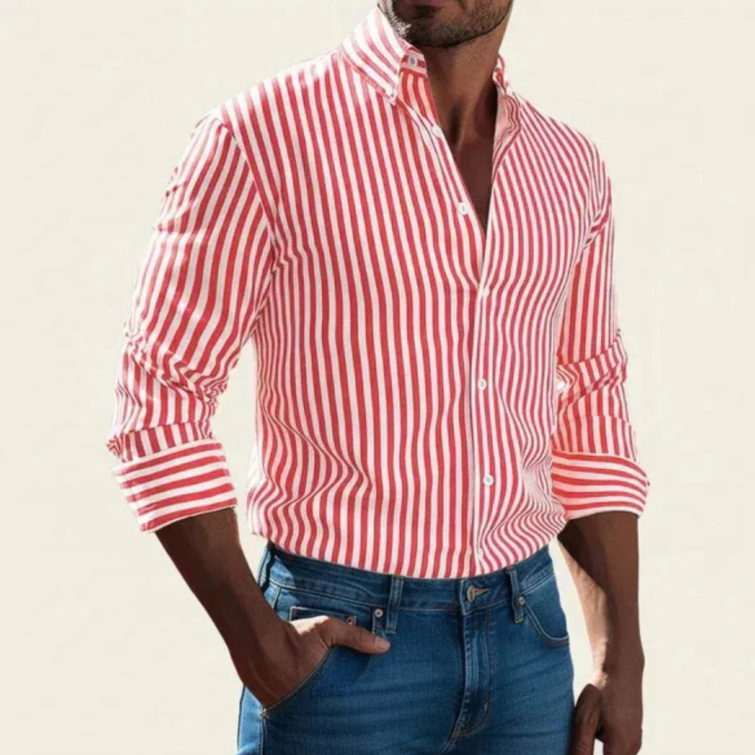Anton | Herren Hemd Streifen Design Sommer – Gestreiftes Herrenhemd Casual 2026