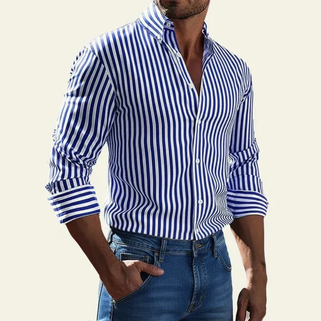 Anton | Herren Hemd Streifen Design Sommer – Gestreiftes Herrenhemd Casual 2026