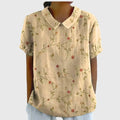 Damen Casual Kurzarm Blumenmuster Bluse