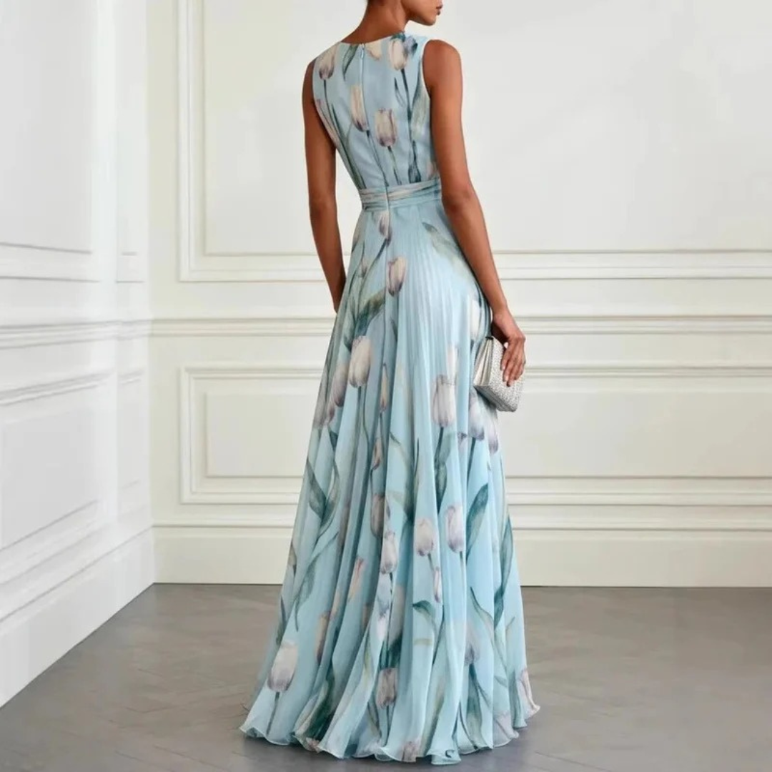 Agathe | Damen Langes Chiffon Maxikleid