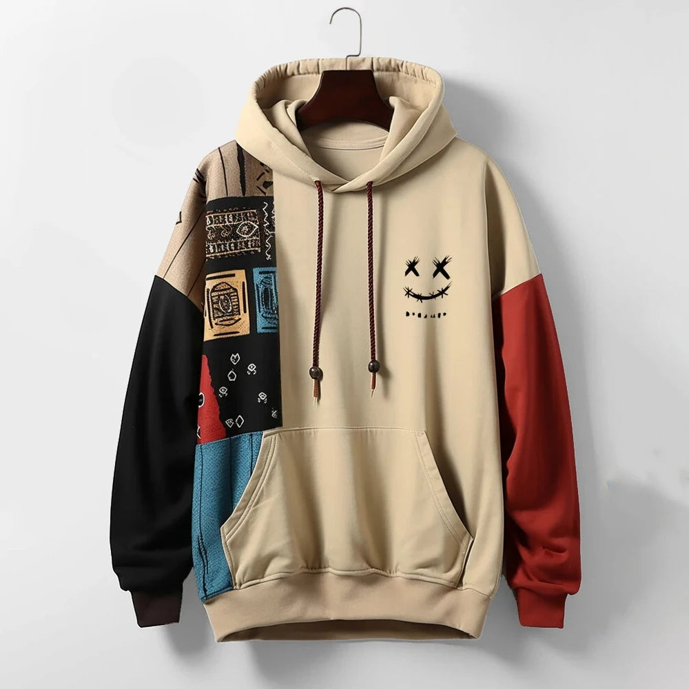AXEL / URBANES PATCHWORK-SWEATSHIRT MIT KAPUZE