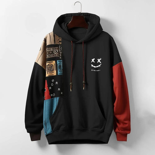 AXEL / URBANES PATCHWORK-SWEATSHIRT MIT KAPUZE