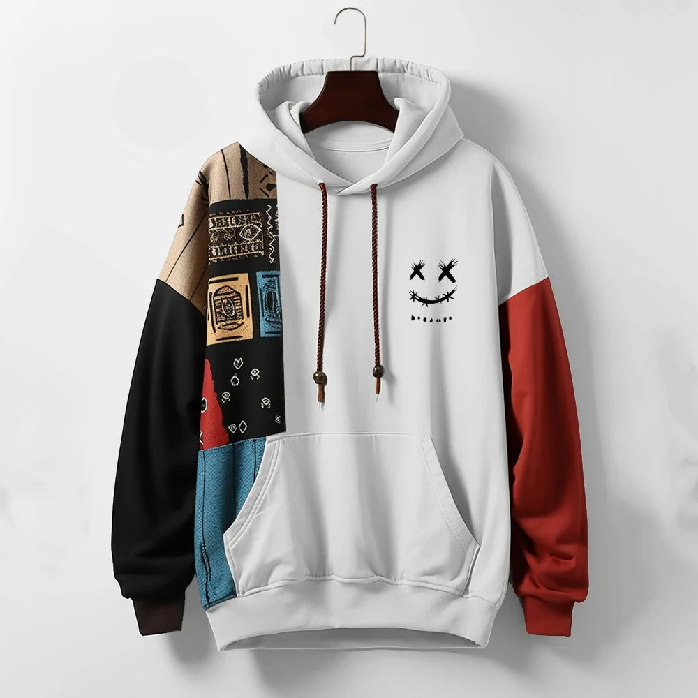 AXEL / URBANES PATCHWORK-SWEATSHIRT MIT KAPUZE