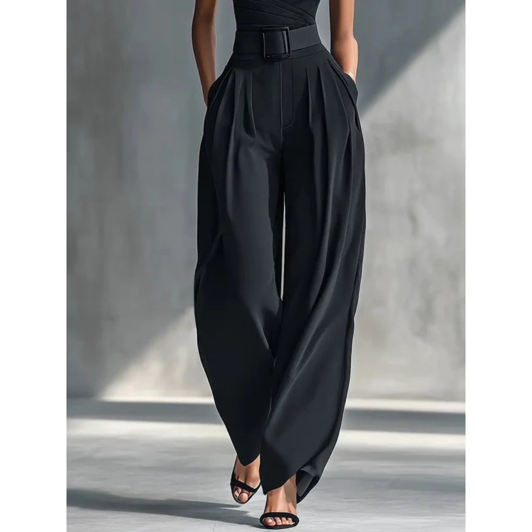 Aisha | Damen Schwarz Locker Sommer Zweiteiler Set