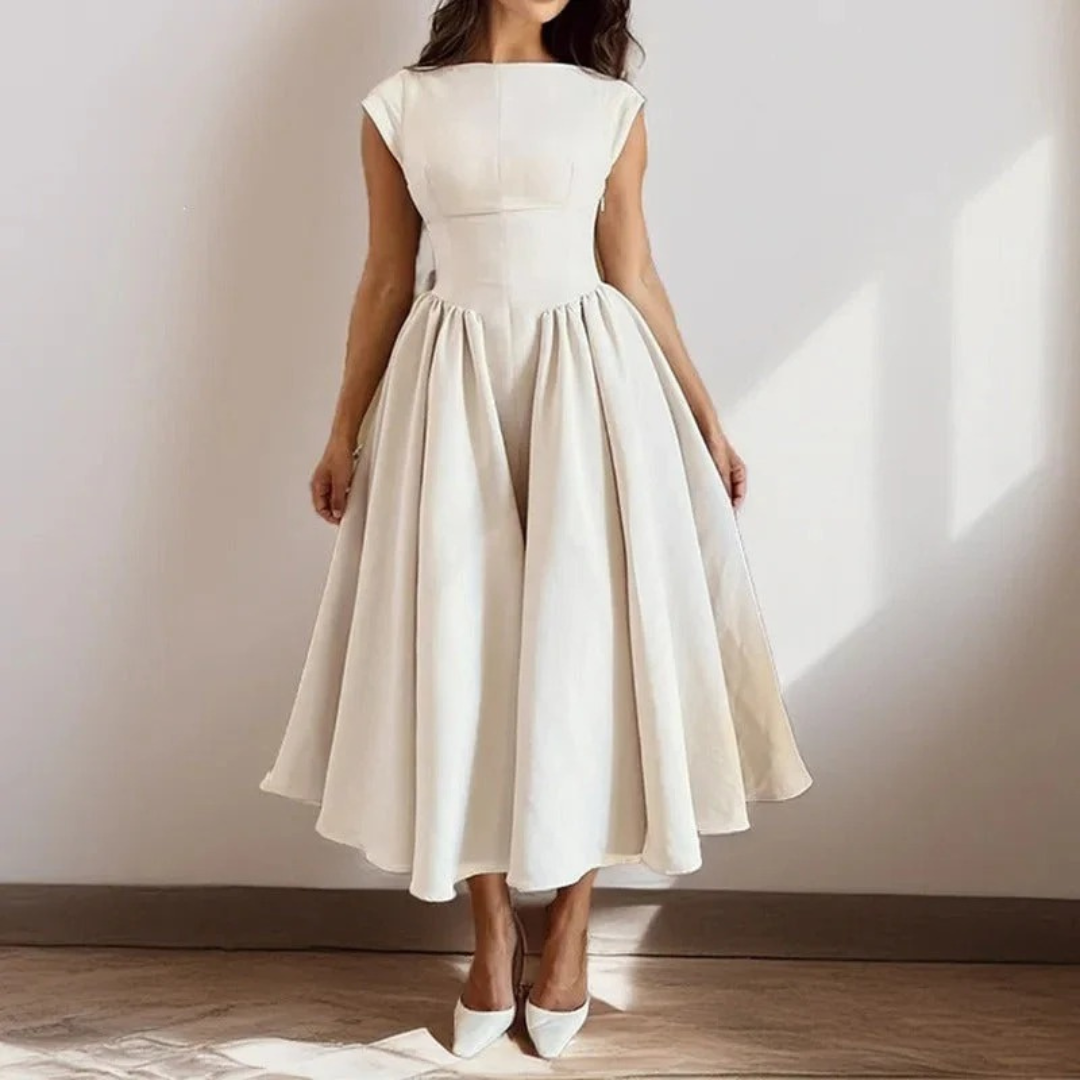Alina | Damen Elegant Boho Midikleid