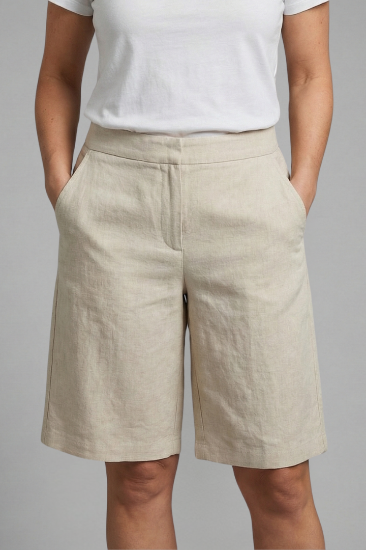 Almira | Damen Bermuda Shorts mit Elastikbund und Seitentaschen
