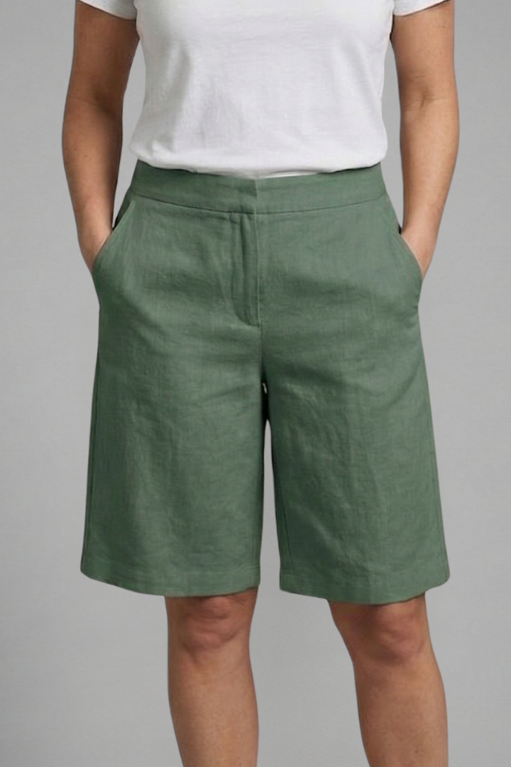 Almira | Damen Bermuda Shorts mit Elastikbund und Seitentaschen