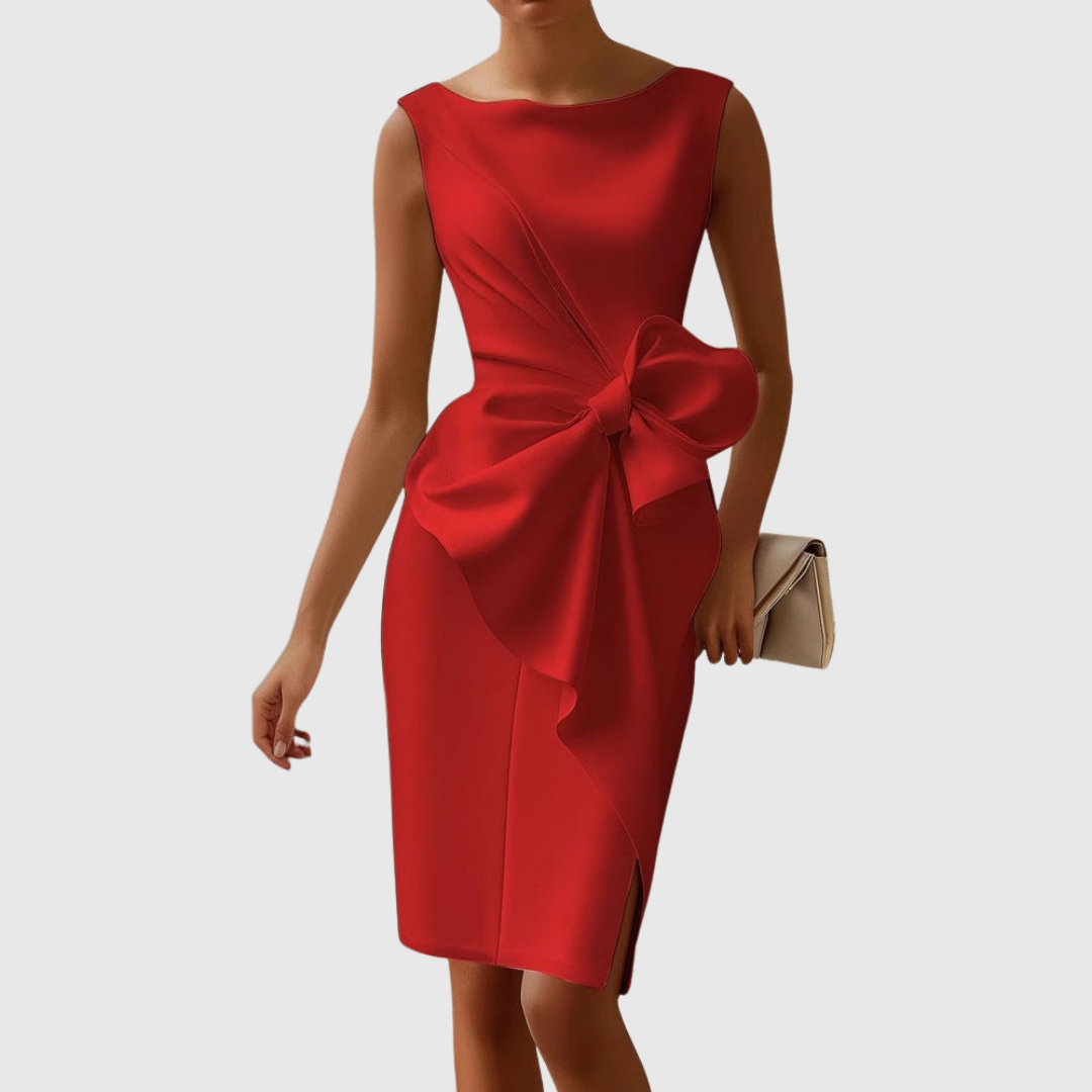 Almudena | Damen Ärmelloses Midikleid mit Schleife