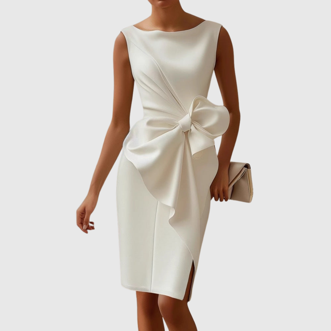 Almudena | Damen Ärmelloses Midikleid mit Schleife