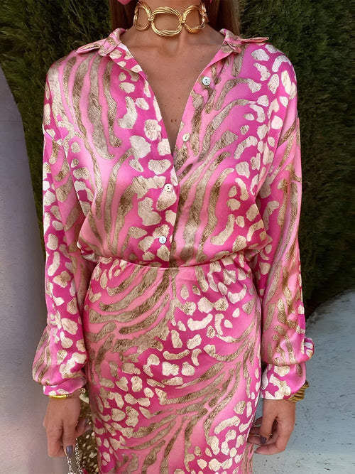 Amara | Damen Paisley Langarm Blusenkleid