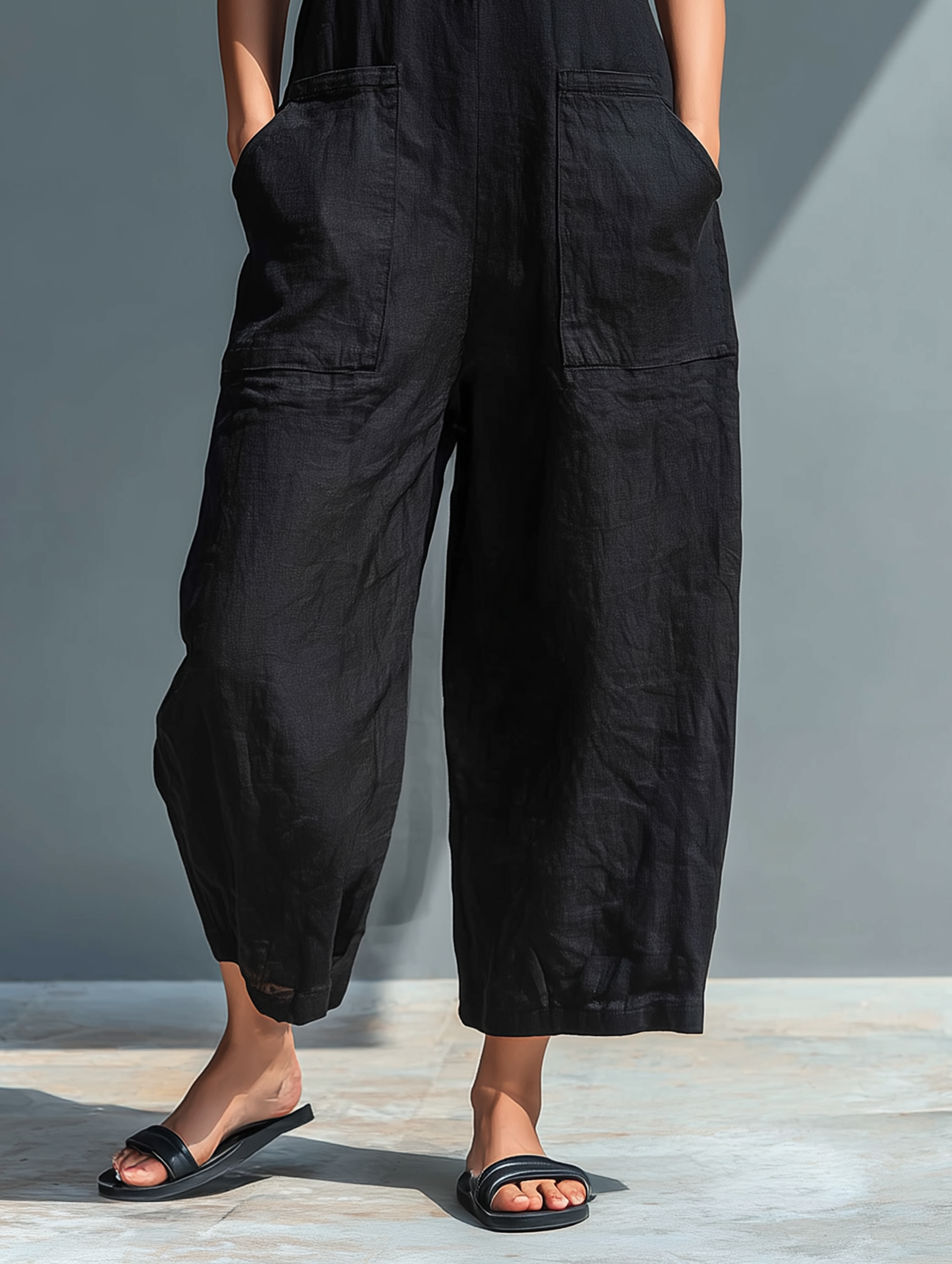 Anastasia | Damen Ärmellos Jumpsuit mit Knopfleiste