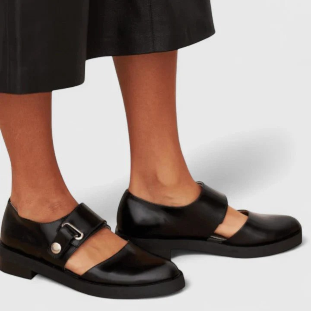 Angelika | Schwarze Damen Sandalen mit Moderne Design