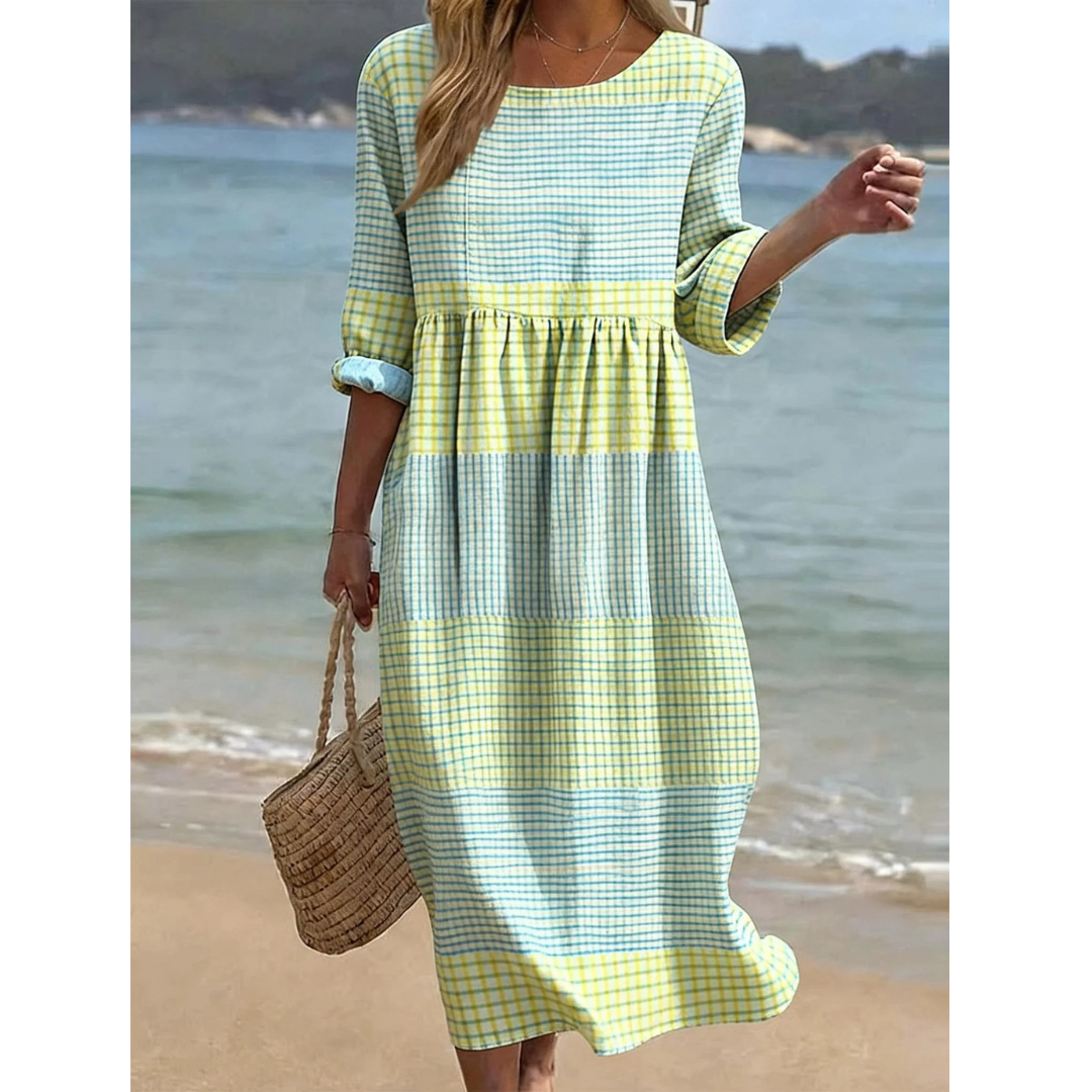 Anina | Kariertes Maxi-Sommerkleid für Den Alltag