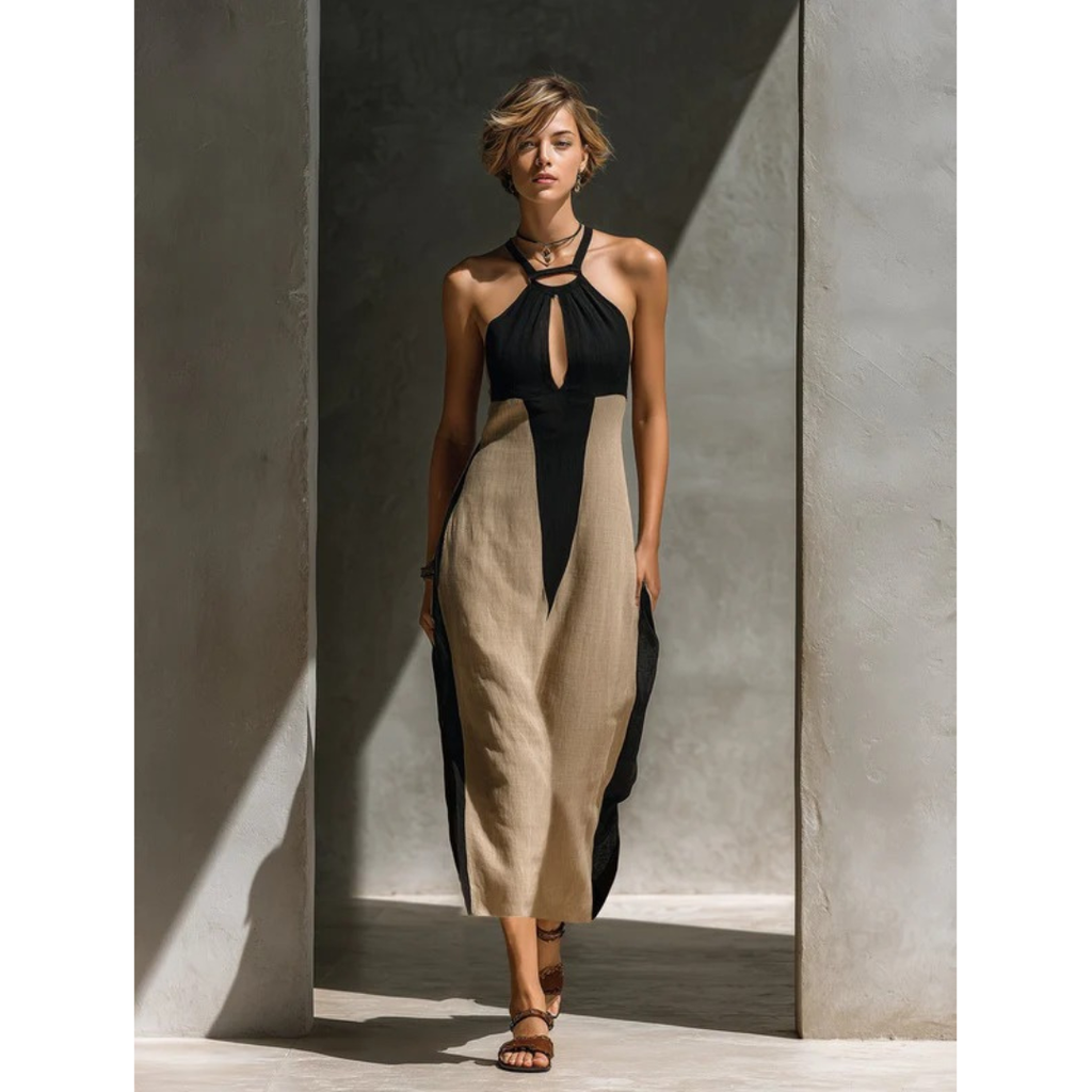 Anne | Damen Leichtes Midikleid Sommer