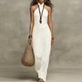 Annett | Damen Ärmelloses Boho Maxikleid