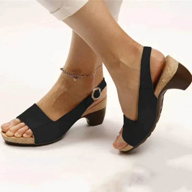 Annika | Damen Keilabsatz Slingback Sandaletten