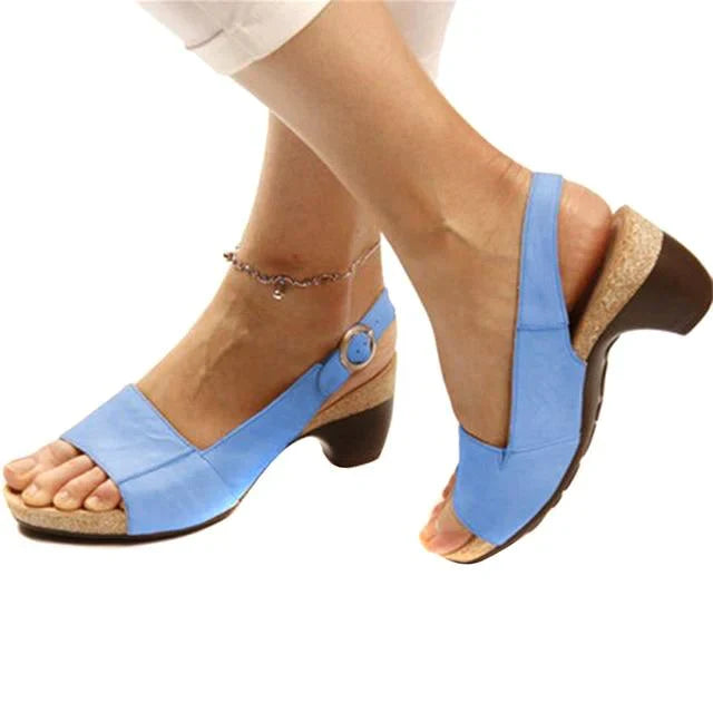 Annika | Damen Keilabsatz Slingback Sandaletten