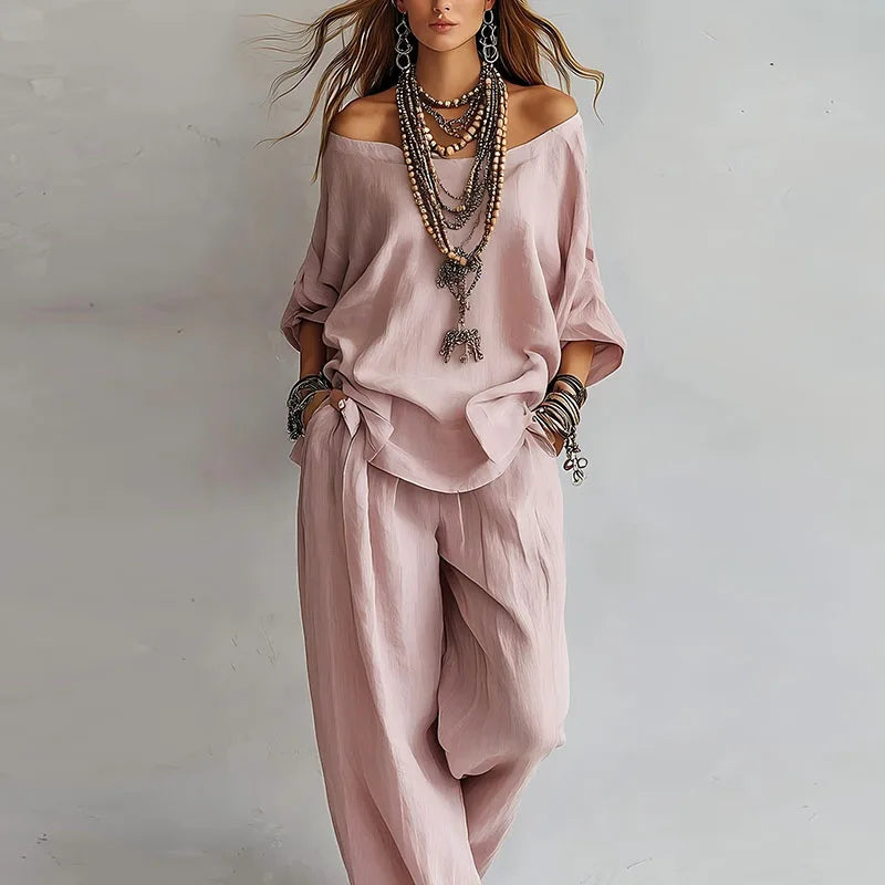 Annika | Damen Off Shoulder Zweiteiler Set