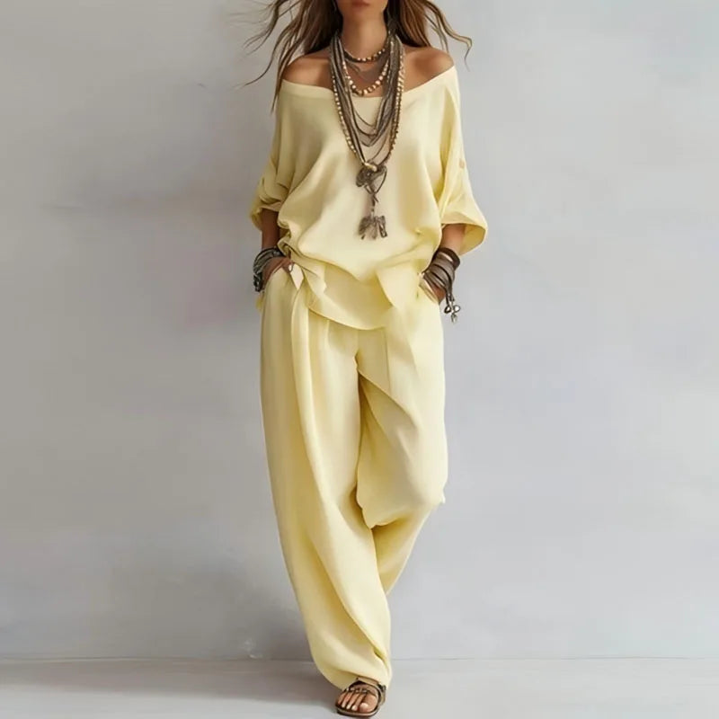 Annika | Damen Off Shoulder Zweiteiler Set