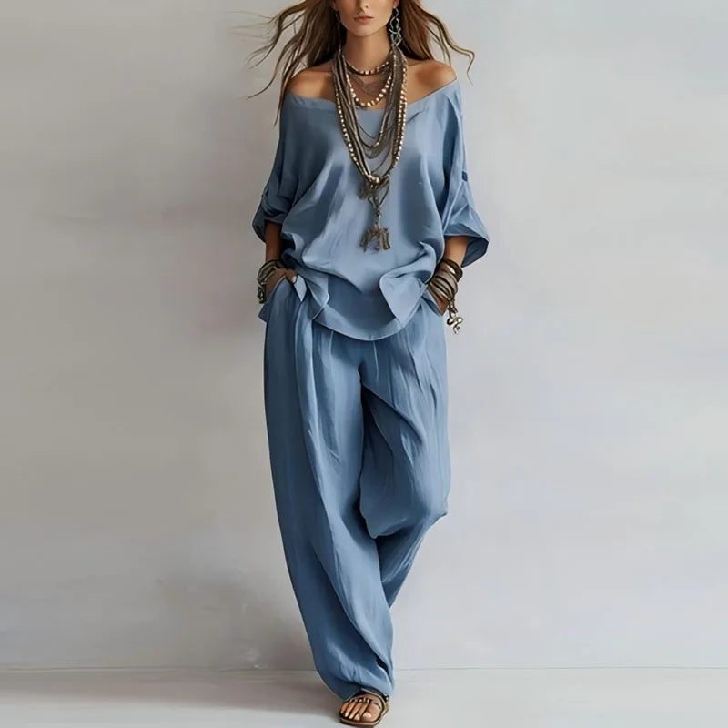 Annika | Damen Off Shoulder Zweiteiler Set