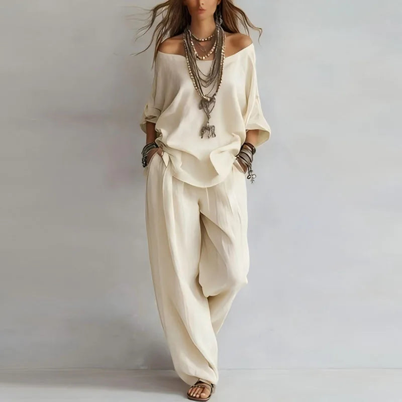 Annika | Damen Off Shoulder Zweiteiler Set