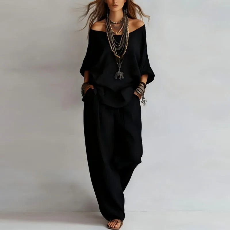 Annika | Damen Off Shoulder Zweiteiler Set