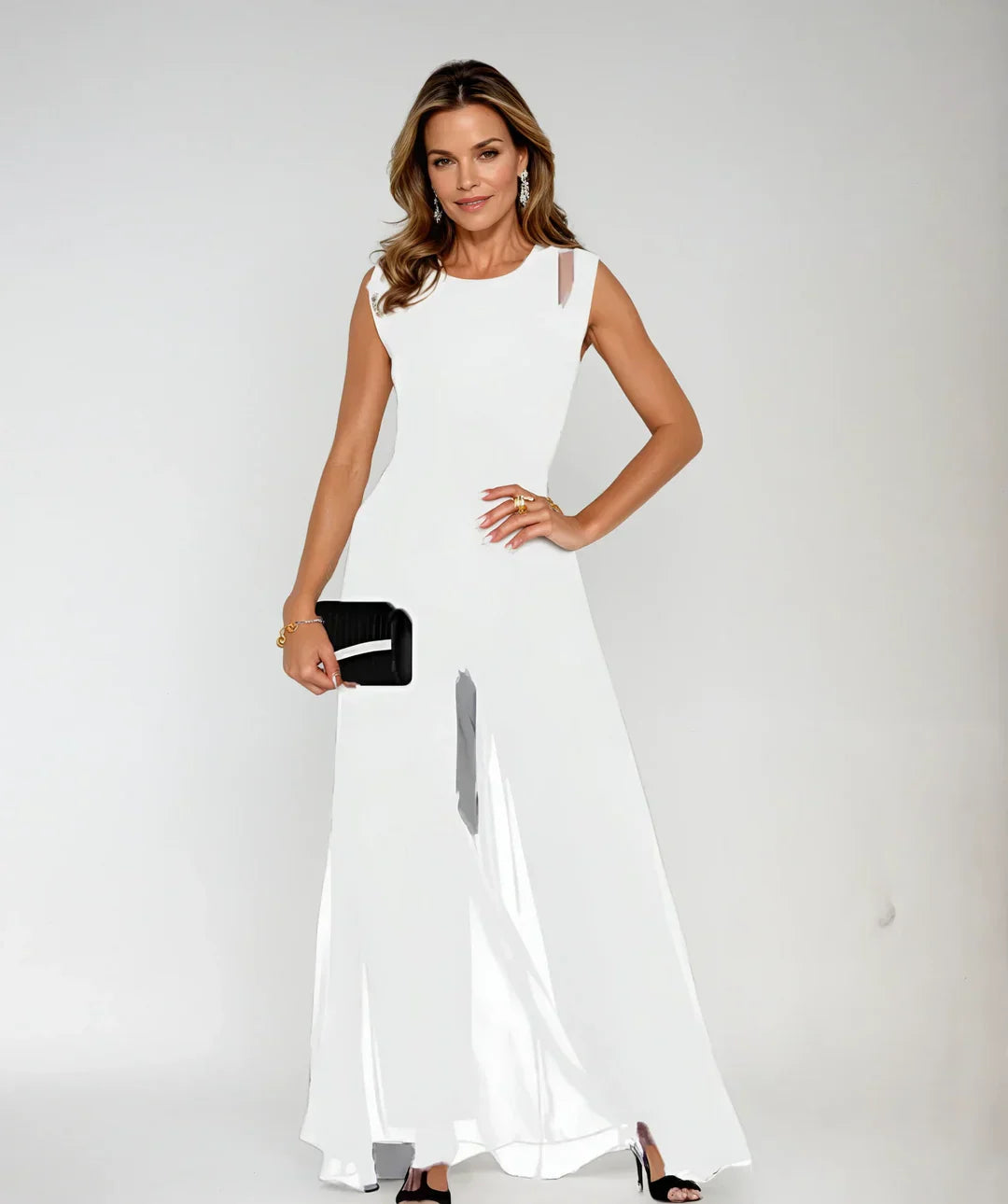 Damen Ärmellos Abend Maxikleid
