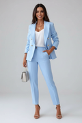 Astrid | Damen Doppelreihiger Blazer Hosenanzug Set