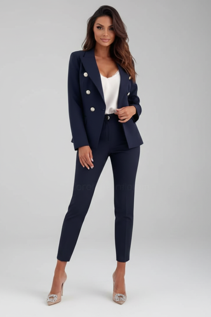 Astrid | Damen Doppelreihiger Blazer Hosenanzug Set