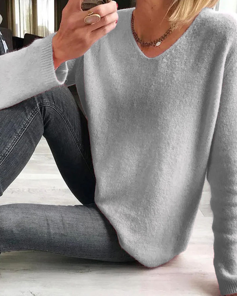 Astrid | Damen V-Ausschnitt Pullover Langarm