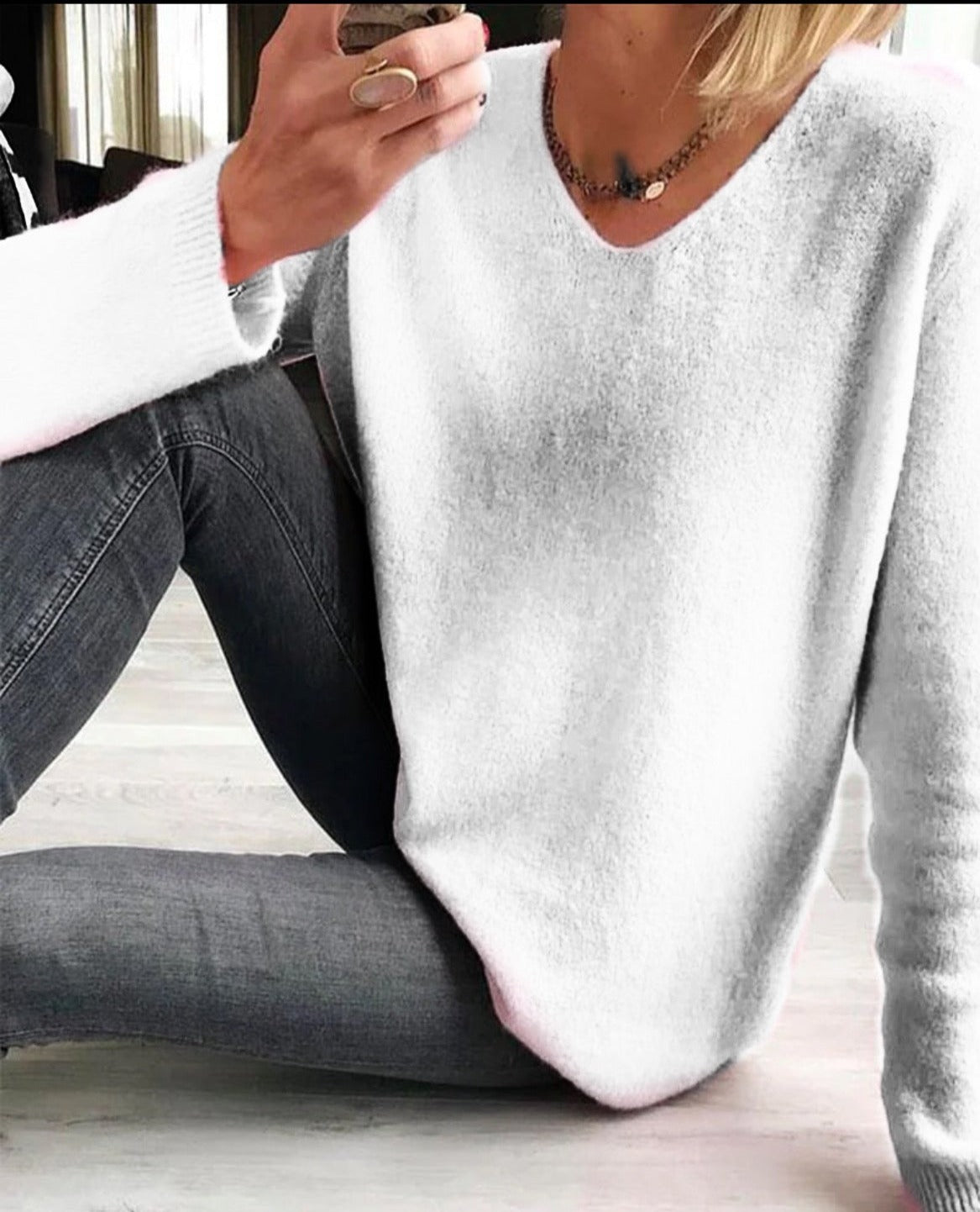 Astrid | Damen V-Ausschnitt Pullover Langarm