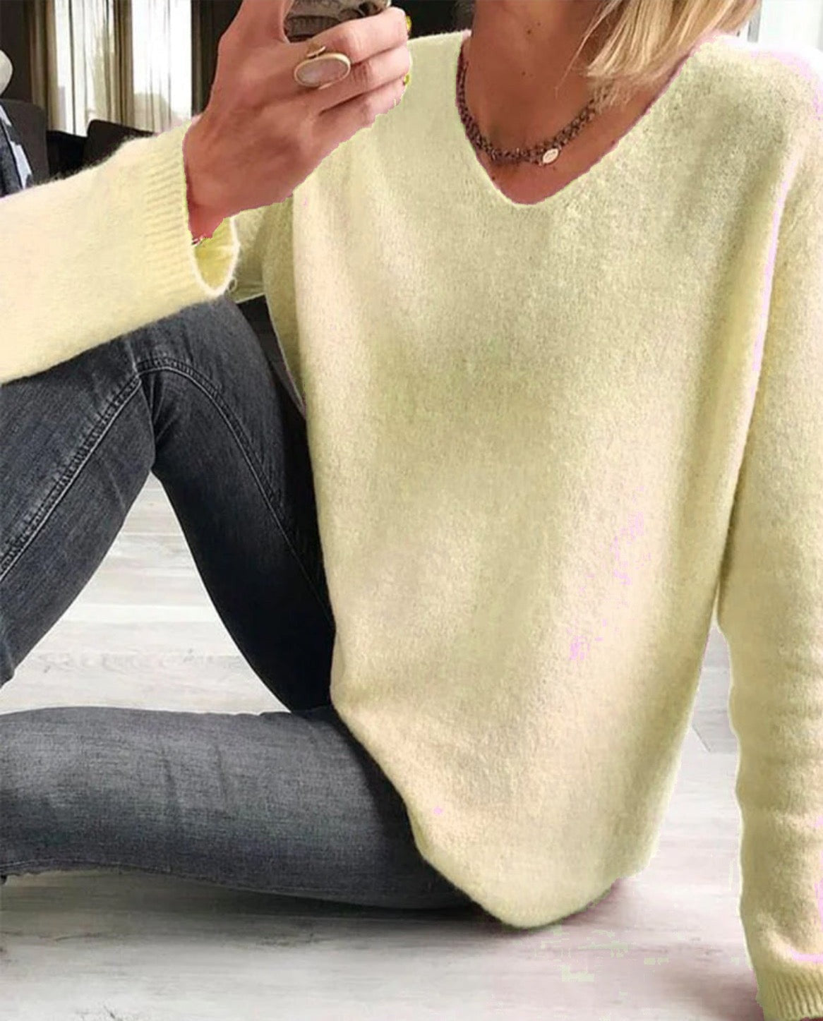 Astrid | Damen V-Ausschnitt Pullover Langarm