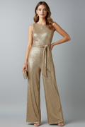Auriane | Damen Pailletten Ärmellos Jumpsuit