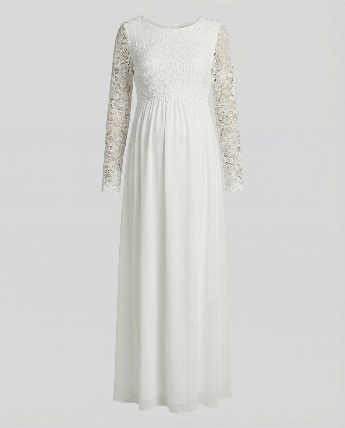 Nele | Ausschnitte, Spitze, Chiffon, Rundhalsausschnitt, lange Ärmel,