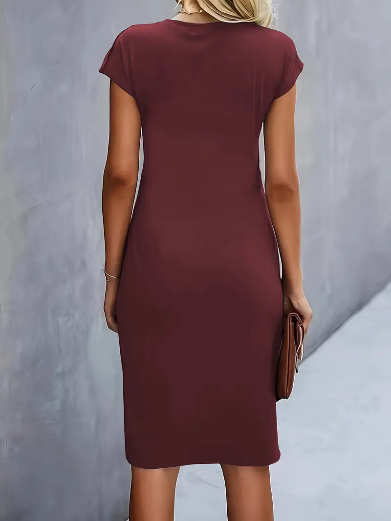 Damenkleid mit Rundhalsausschnitt – Elegantes Sommerkleid für Alltag & Besondere Anlässe