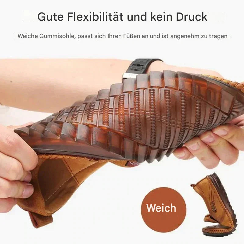 ALEX / ATMUNGSAKTIVE, RUTSCHFESTE LEDERSNEAKER FÜR HERREN