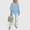 Damen Relaxed Fit Gemustert Casual Zweiteiler Set
