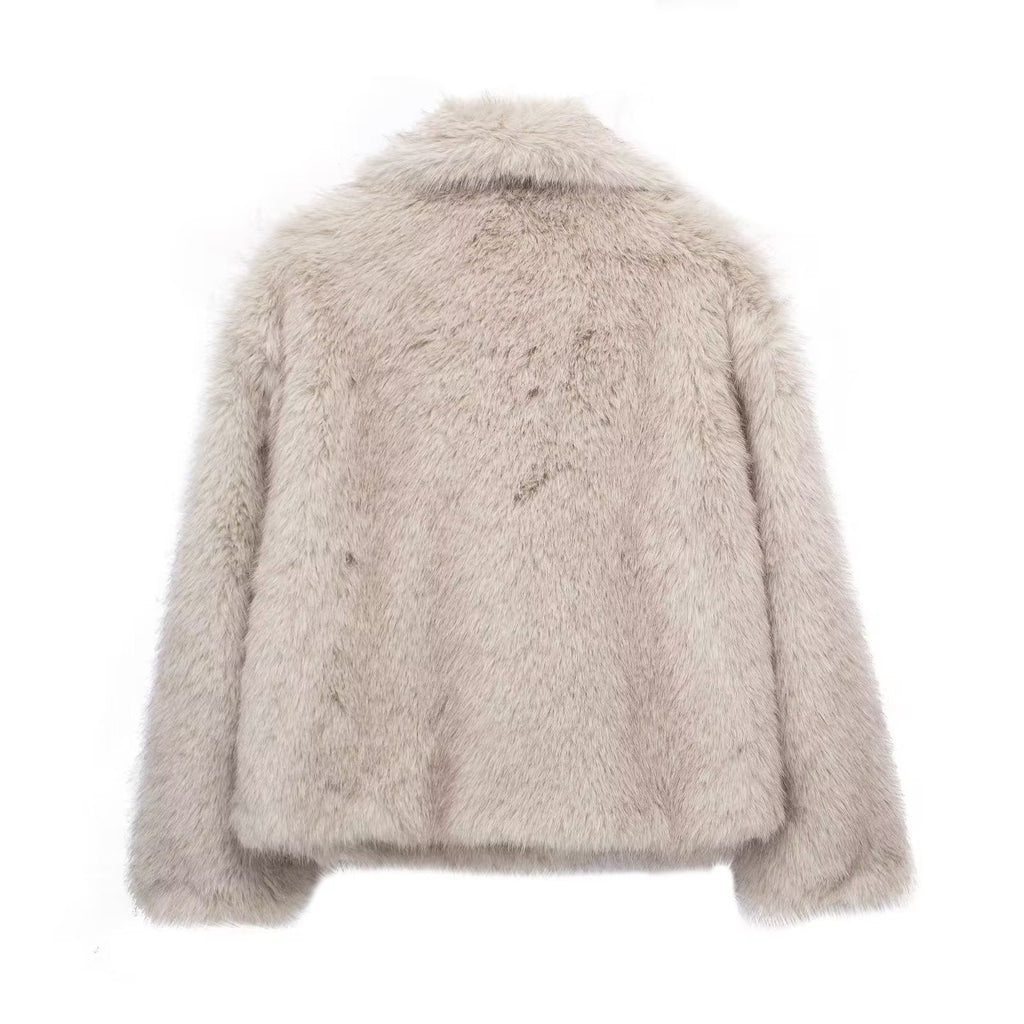 Drune - Damen Herbst, Winter Pelz Mantel Imitation