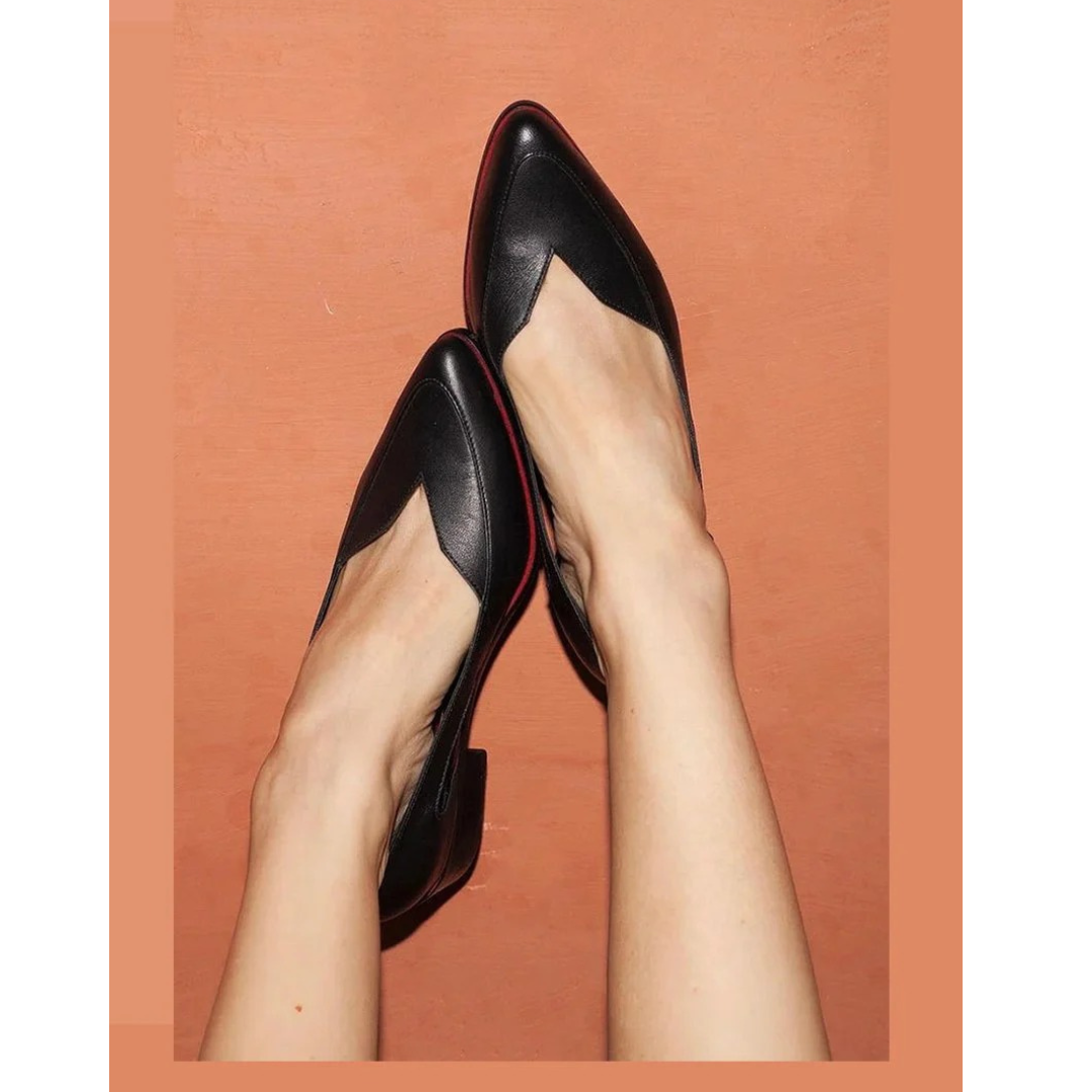 Babette | Schwarze Damen Schuhe Mit Spitzer Form