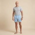 Kurze Herren Badeshorts mit Gummibund im Streifenmuster