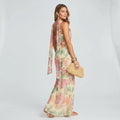 Enges Bandeau Maxi Sommerkleid mit Blumenprint