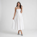 Bandeau Midi Kleid in A-Linie mit Faltenrock für festliche Anlässe