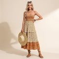 Bandeau Kleid für Damen mit gesmoktem Oberteil in Blumenprint für den Sommer