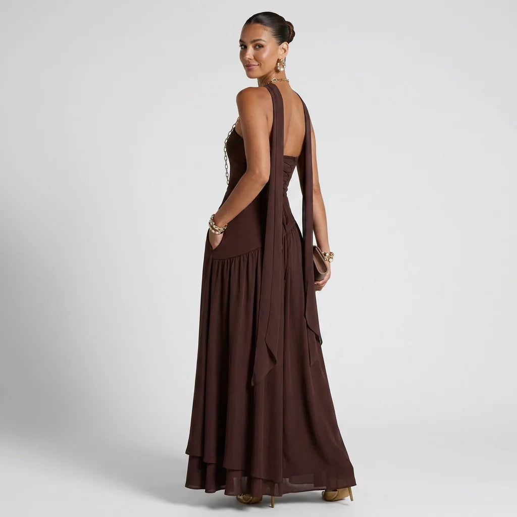 Langes Bandeau Kleid in festlichem Stil