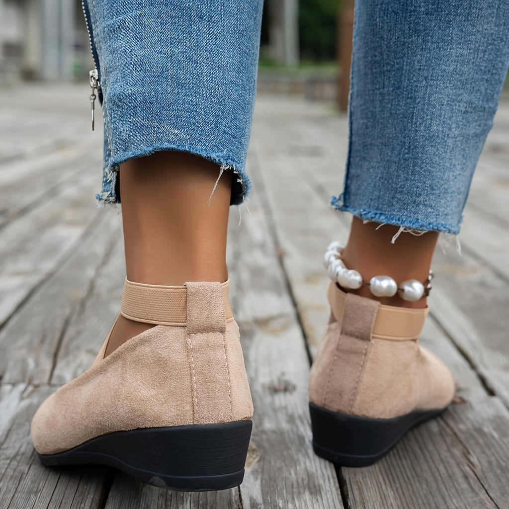 Damen Elegant Kreuzriemen Slip On Ballerina Schuhe