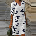 Drune | Atemberaubendes Damen-Sommerkleid mit Blätterdruck