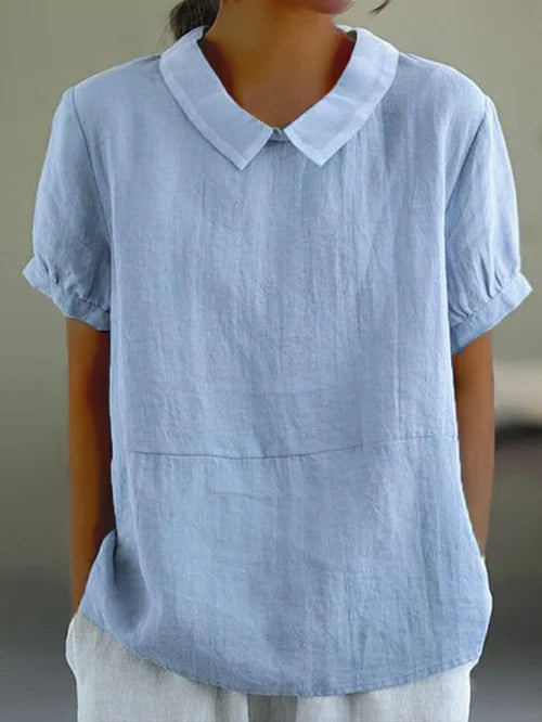 Elisa | Damen leichte Sommer Leinenbluse mit lockerem Schnitt