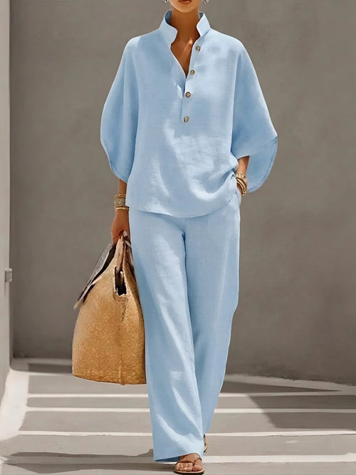 Beatrice | Damen Zweiteiler Set mit weiter Hose